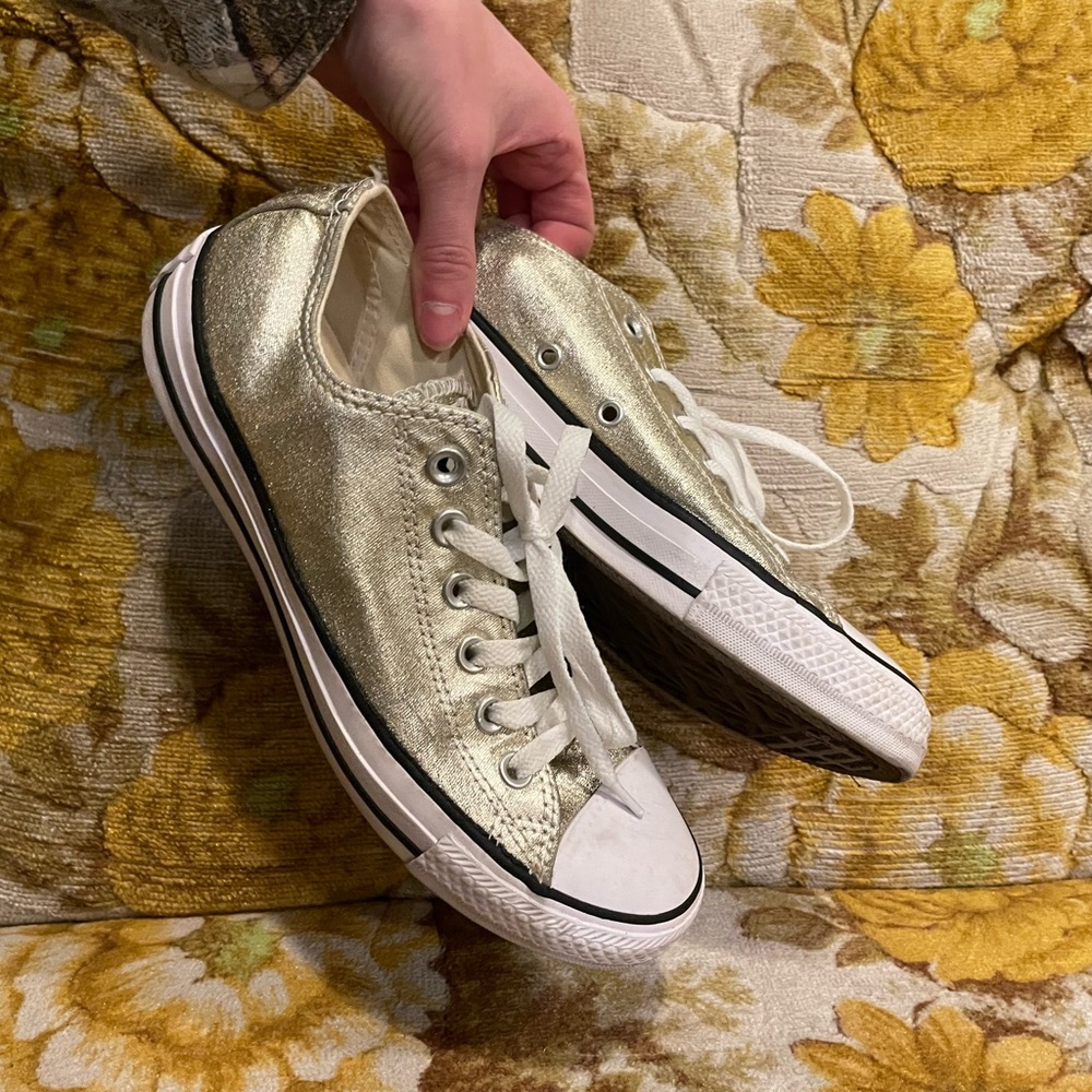 Silver Metallic Low Top Converse